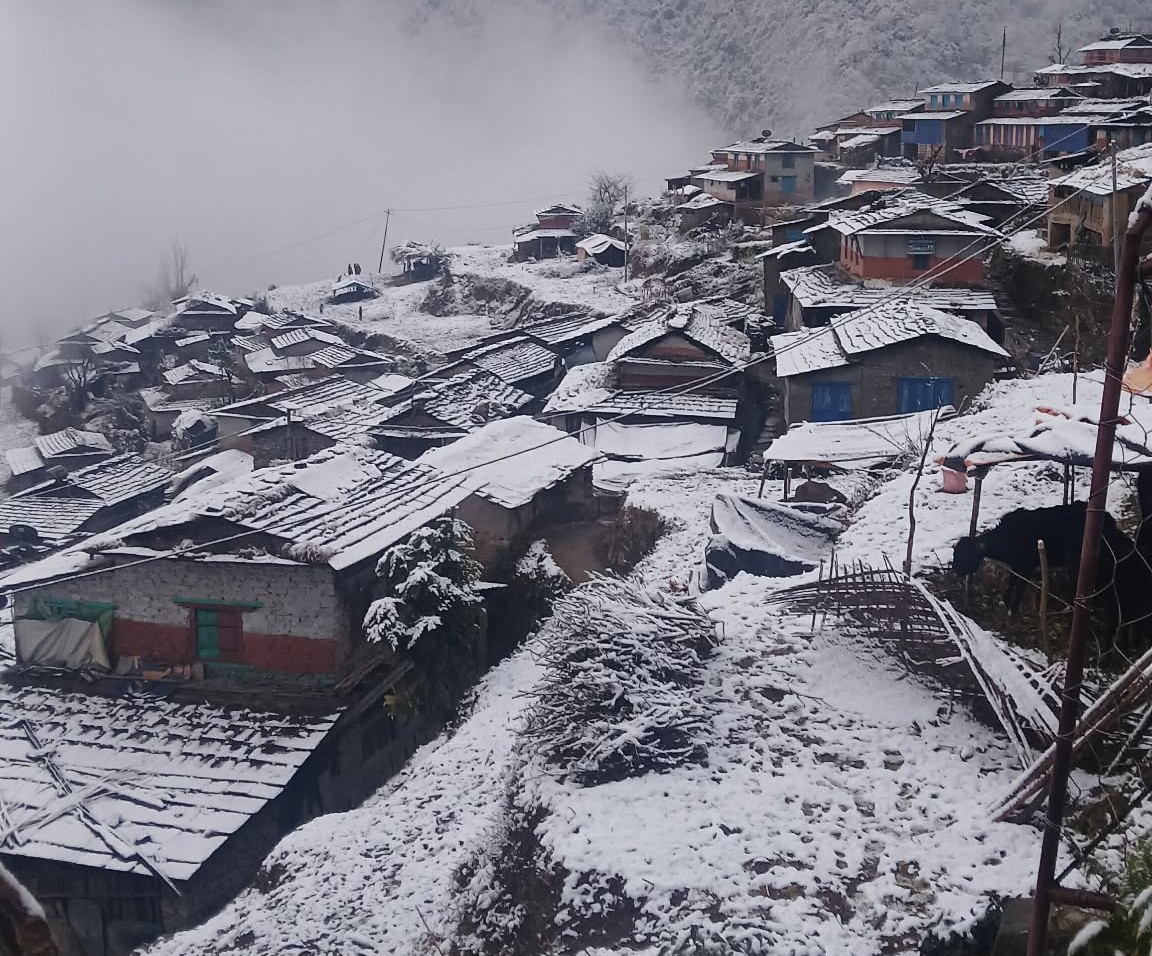 म्याग्दीाको उच्च क्षेत्रमा हिमपात र बर्षा