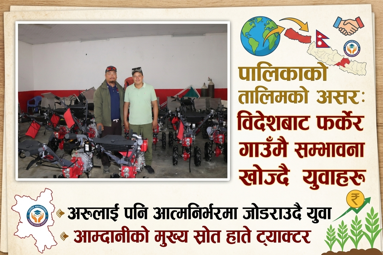पालिकाको तालिमको प्रभाव ः विदेशबाट फर्केर गाउँमै सम्भावना खोज्दै युवाहरु